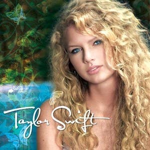 album cover for Taylor Swift&#x27;s debut album.
