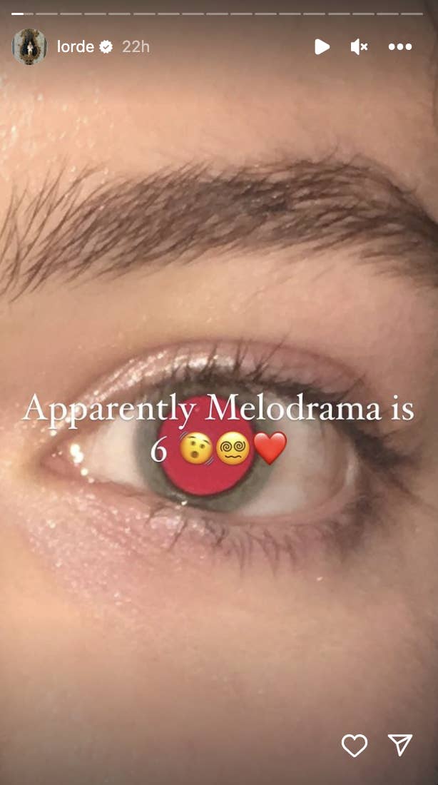 closeup of her eye and the message on her instagram story