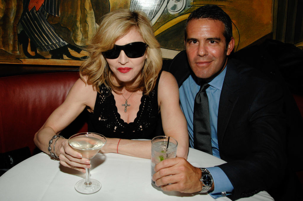 madonna and andy having drinks in a booth