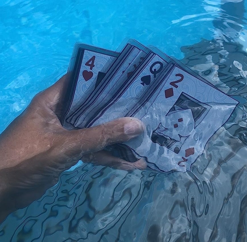 Waterproof cards in a pool