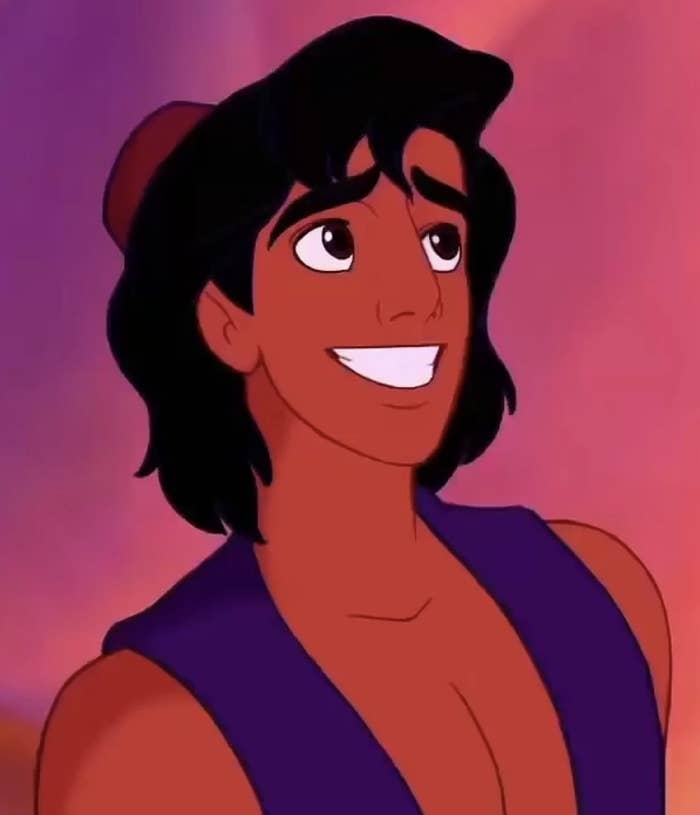 A close-up of Aladdin from the animated movie