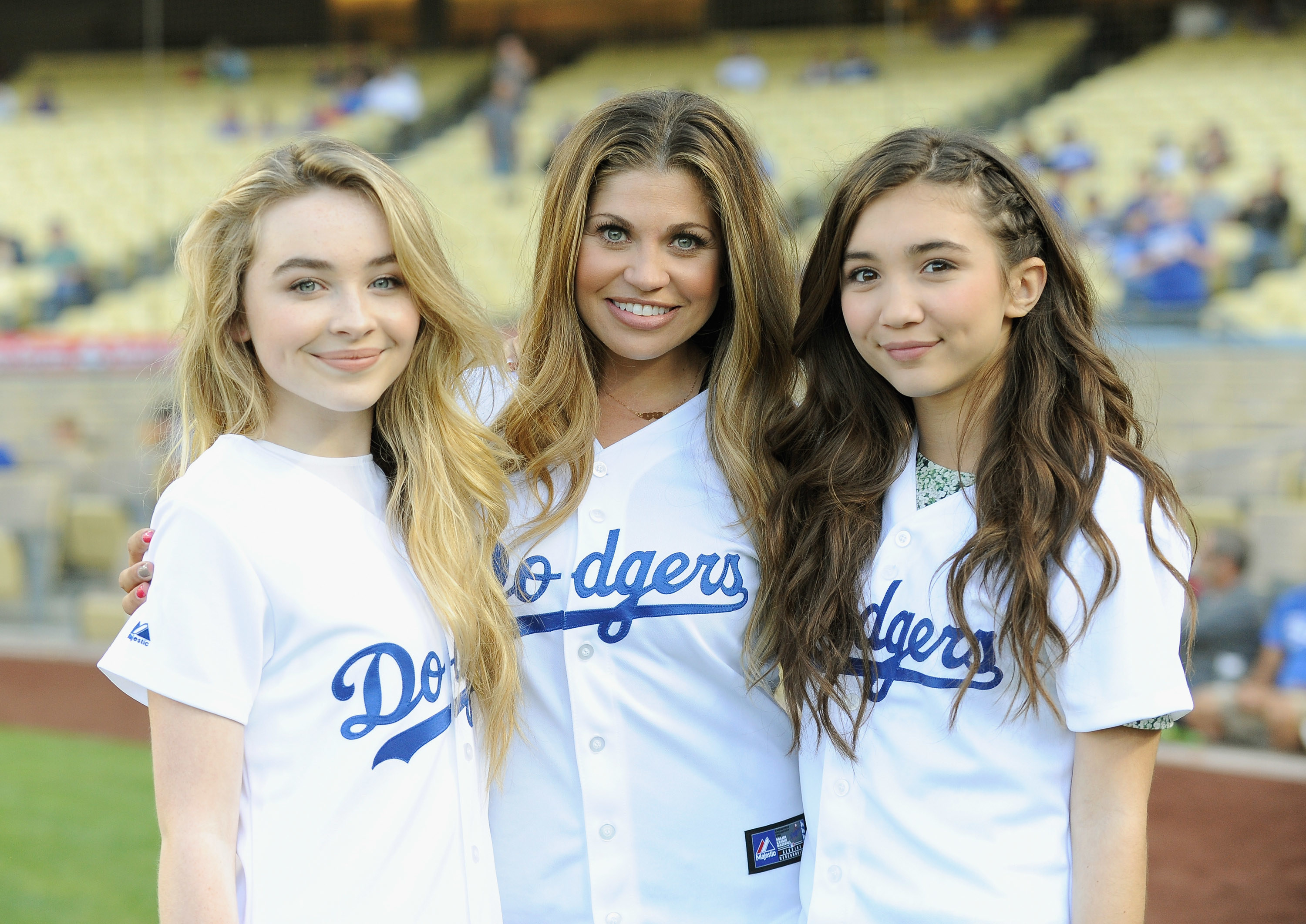 Rowan, Danielle, and Sabrina in Dodgers uniforms