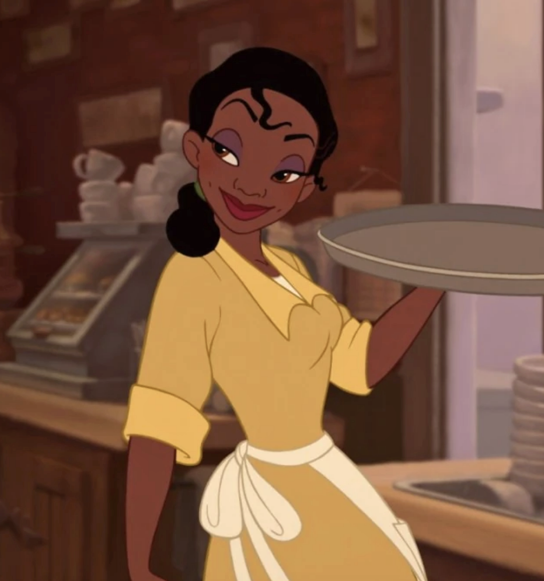 Tiana in her restaurant in the movie