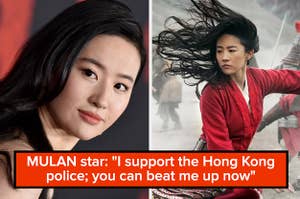 Liu Yifei star of Mulan says I support the Hong Kong police you can beat me up now