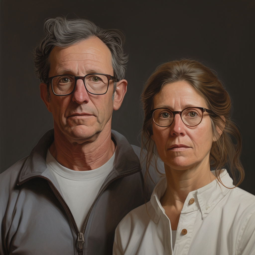 Closeup of a man and woman