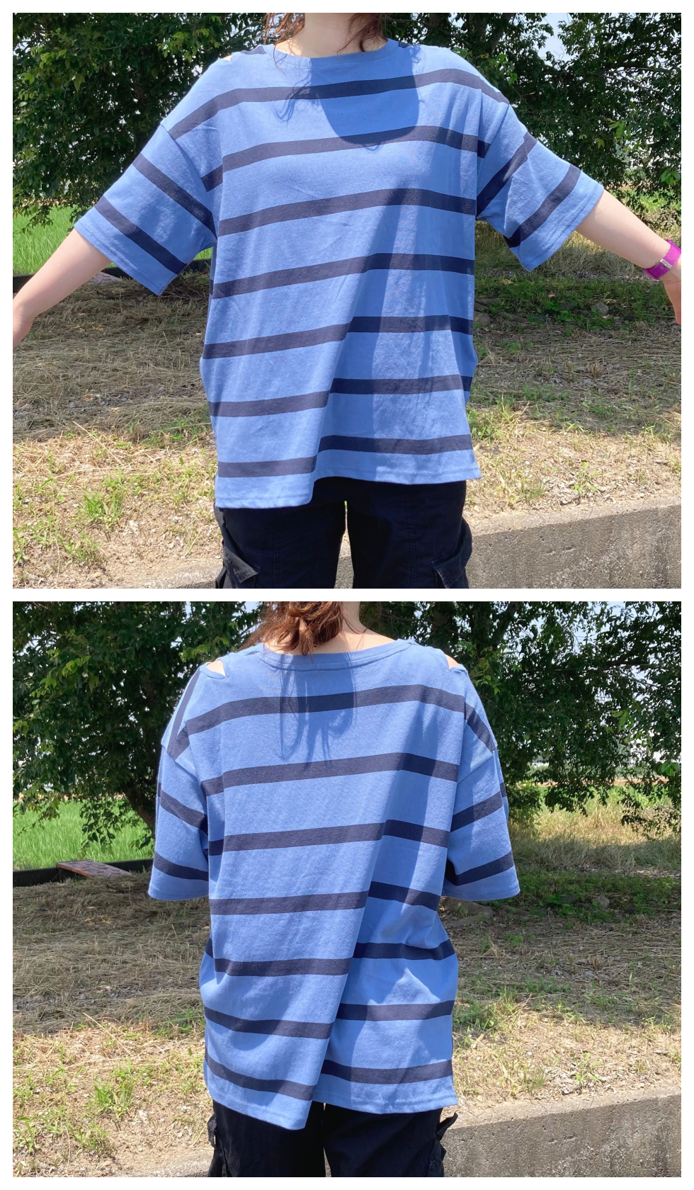 niko and…(ニコアンド)のオススメのトップス「ショルダースリットボーダー半袖プルオーバー」