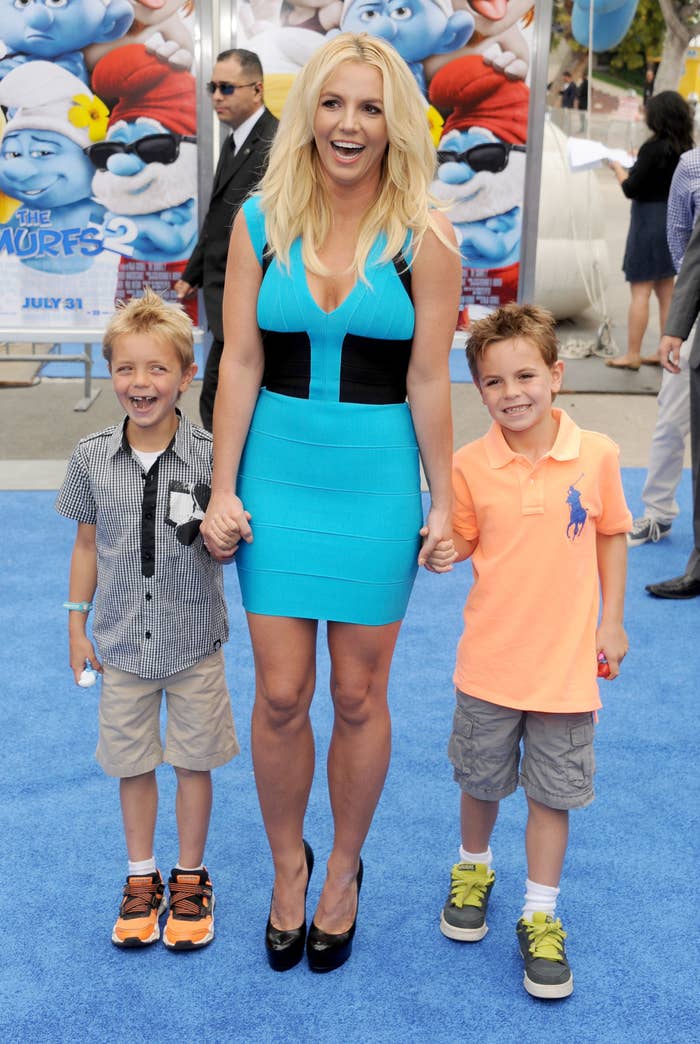 Britney with her sons when they were much younger