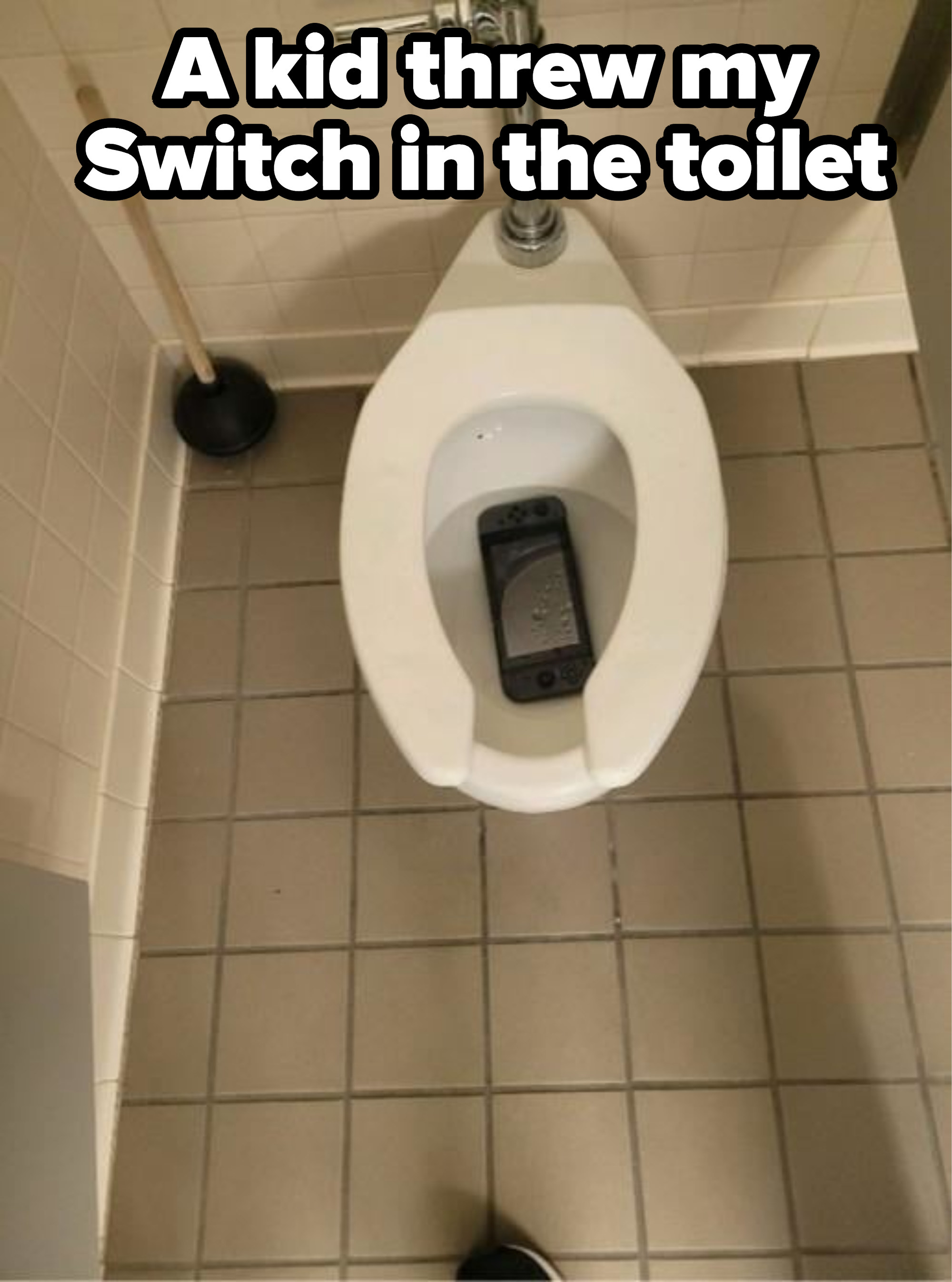 switch game in the toilet