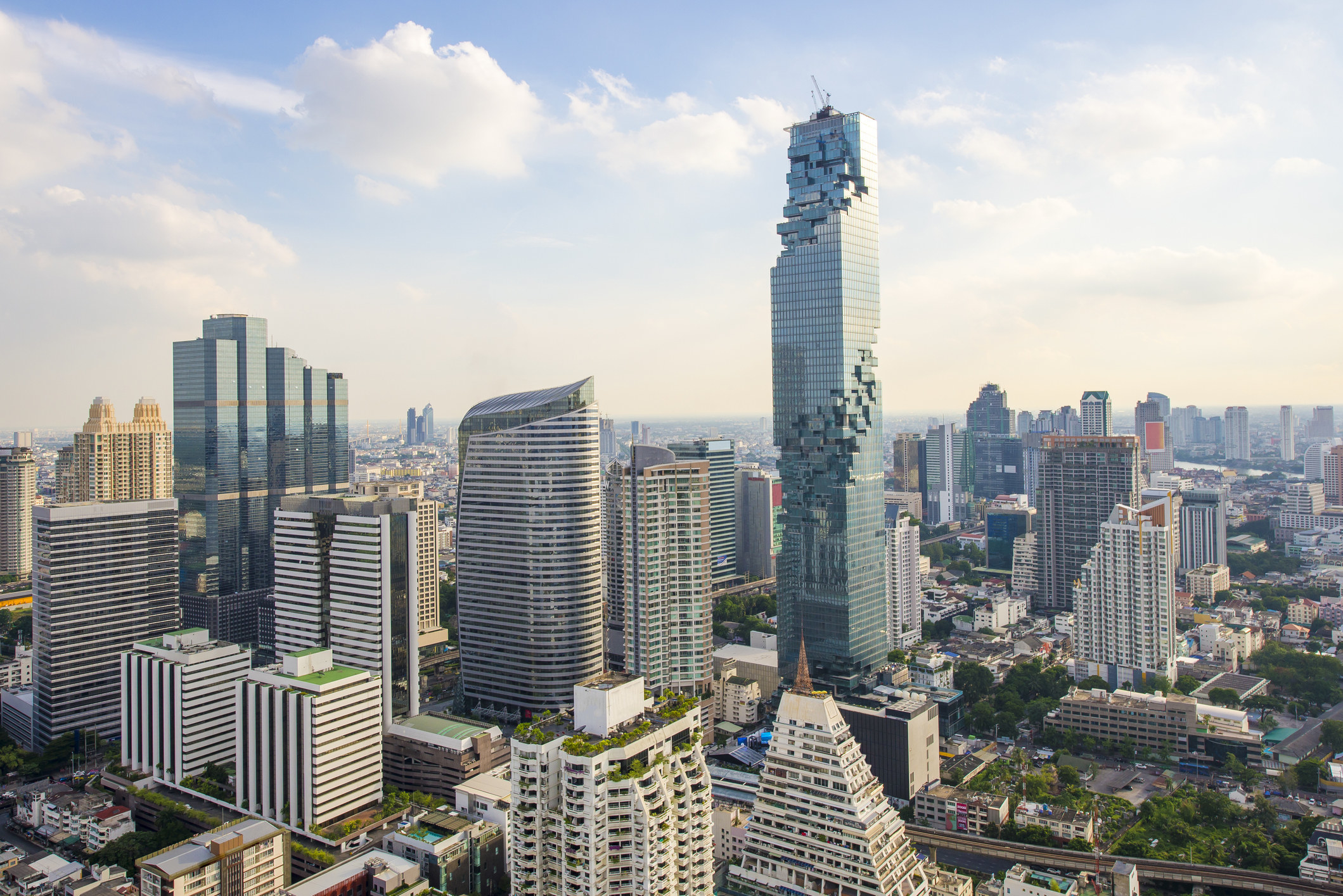 Skyline of Bangkok with the tallest building