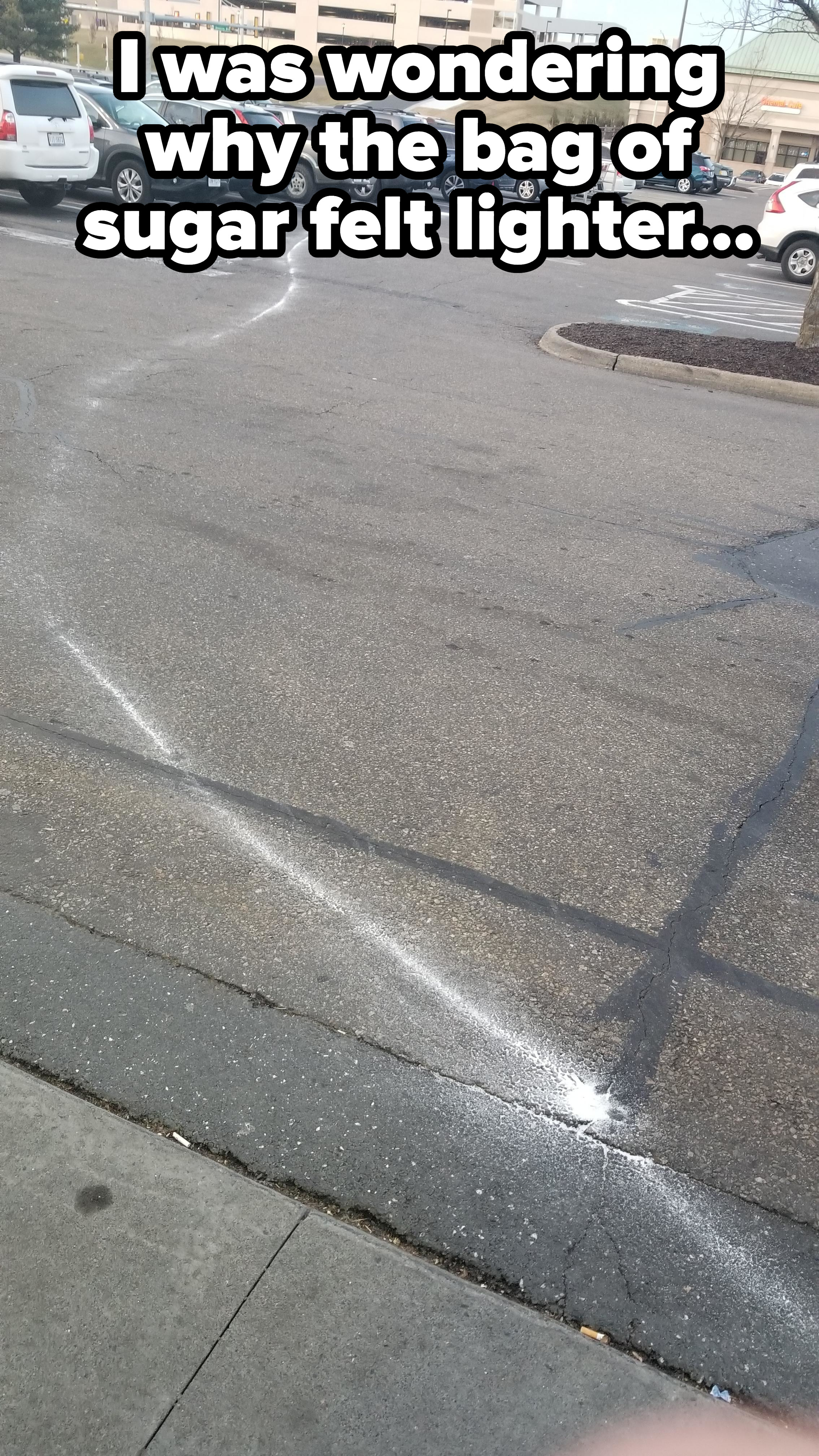 sugar trail in the parking lot