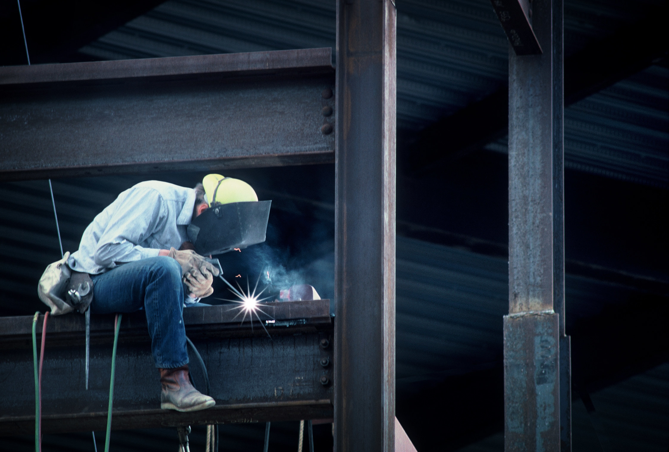 An ironworker welding