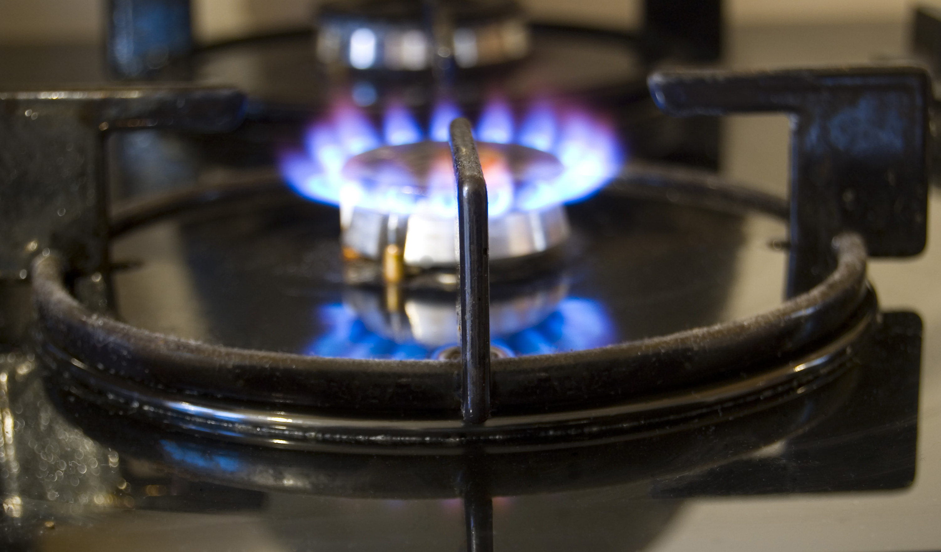 A gas stove burner