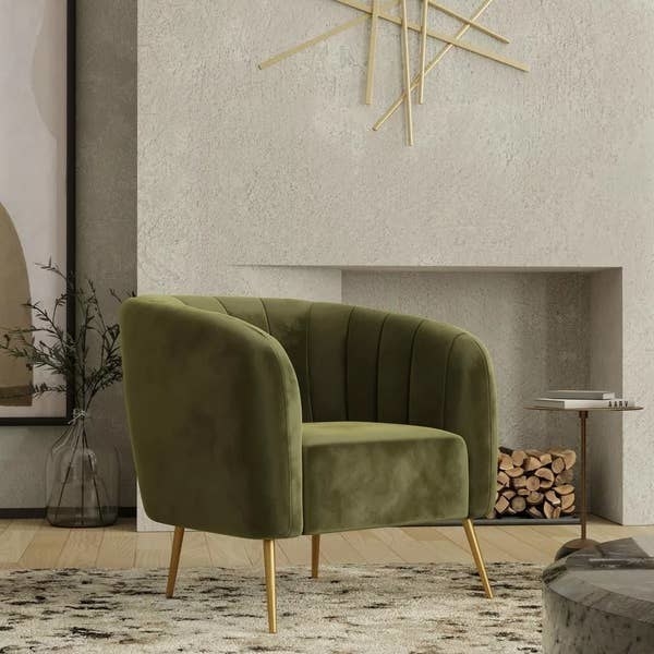 The olive green chair