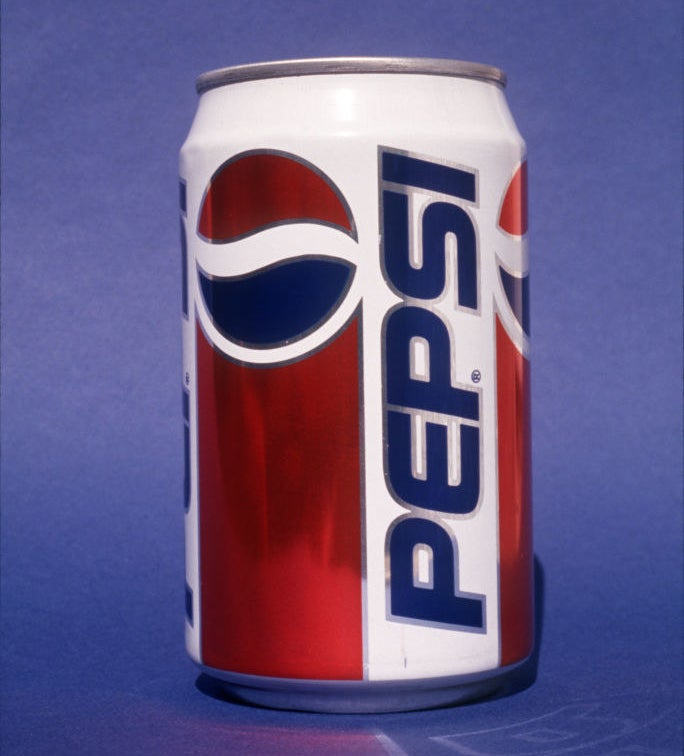 Closeup of a Pepsi can