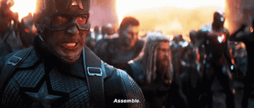 Captain America saying &quot;assemble&quot; in &quot;Avengers: Endgame&quot;
