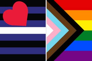 two different pride flags
