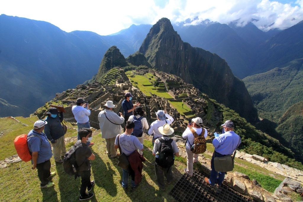 Tourists at Machu Picchu