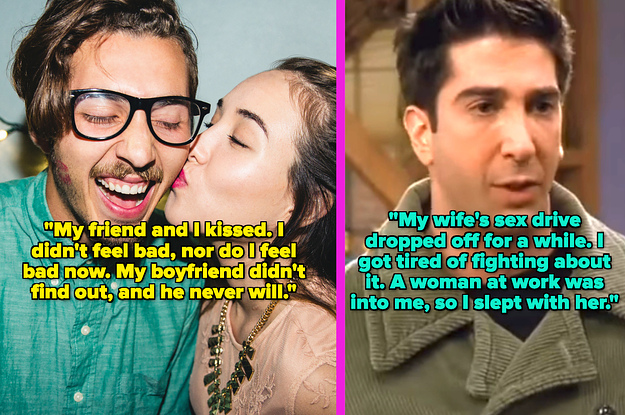 Woman kissing man on the cheek; Ross from "Friends"