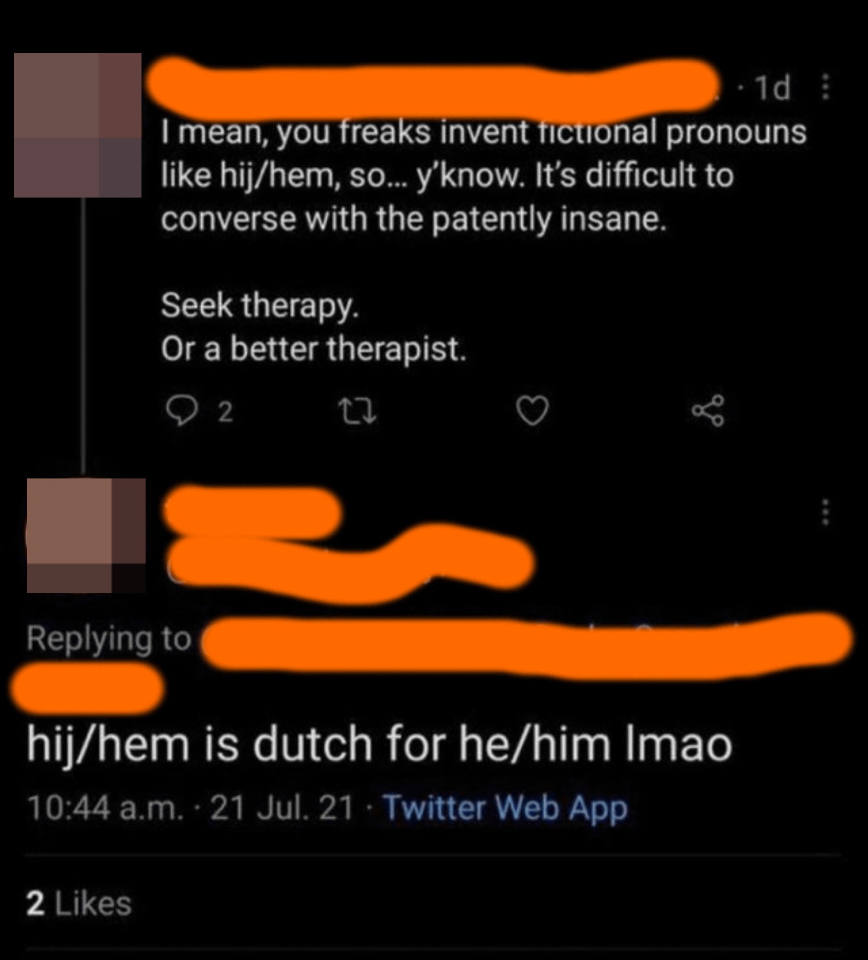 "hij/hem is dutch for he/him lmao"