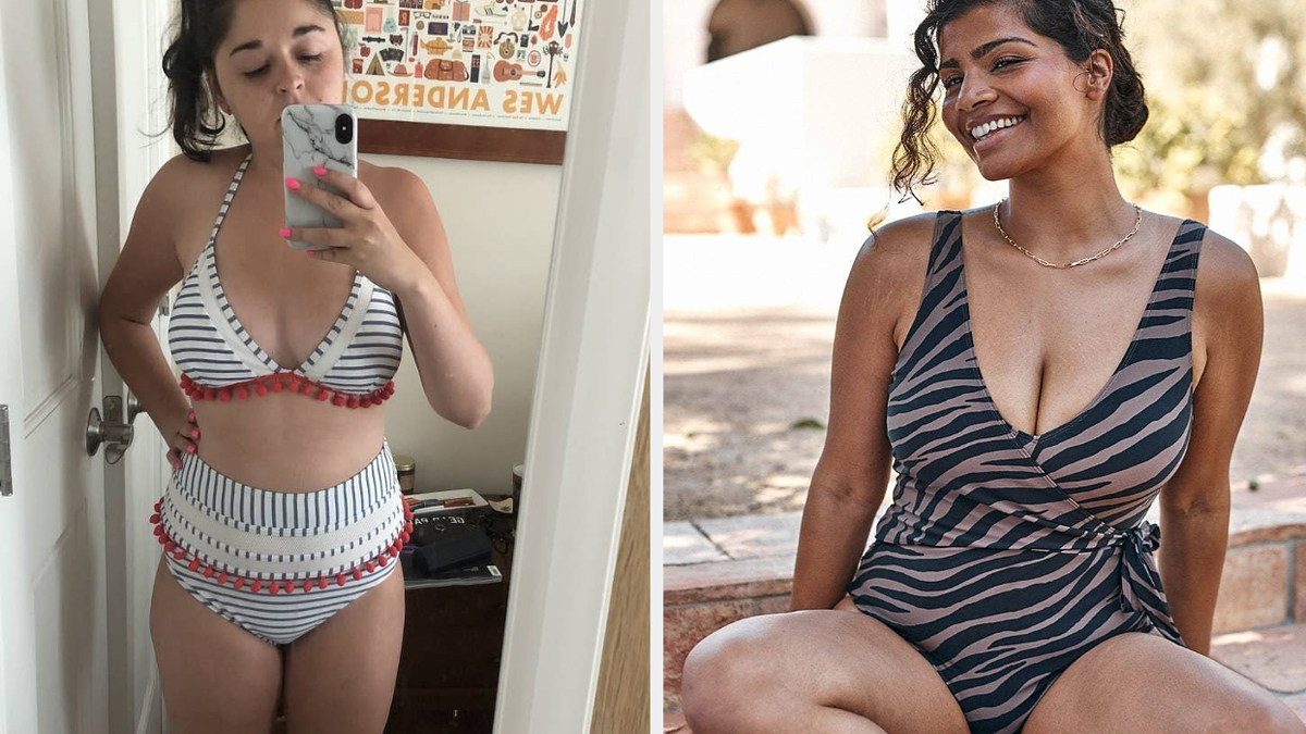 Swimsuits for Big Busted Women Sexy Women Bikini Print Bandage Two