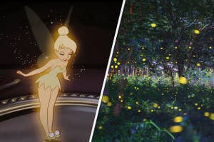 Tinkerbell and a forest.