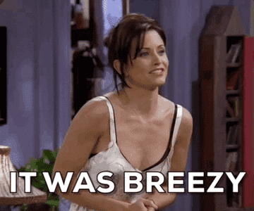 Monica from &quot;Friends&quot; saying &quot;It was breezy.&quot;