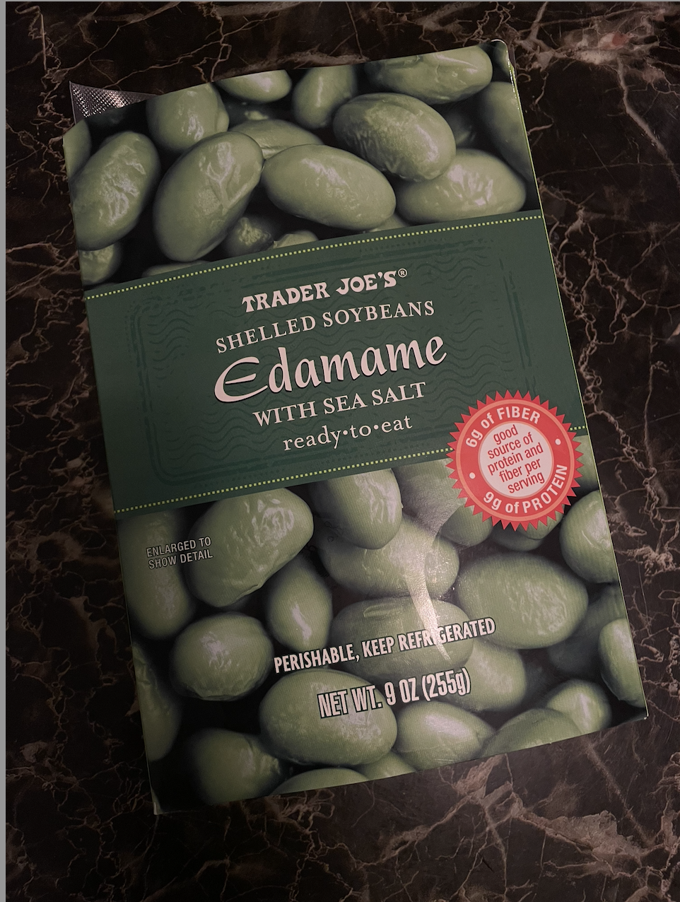 A package of Trader Joe&#x27;s edamame