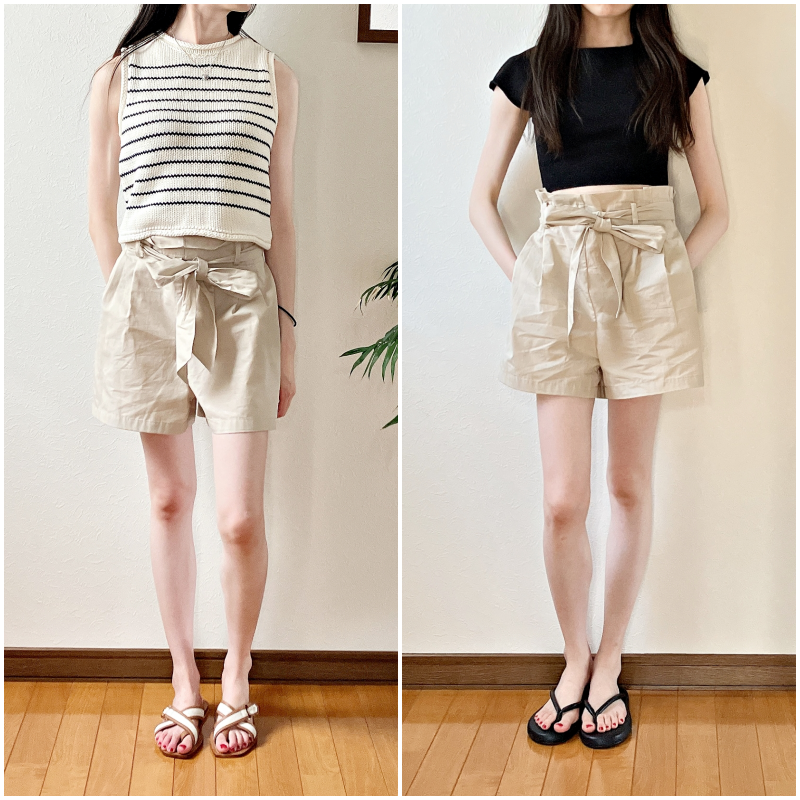 ZARA（ザラ）のおすすめボトムス「ペーパーバッグポプリン バミューダパンツ」