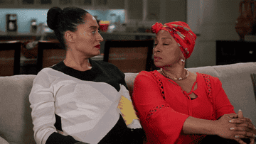 rainbow and ruby johnson looking at each other in disgust