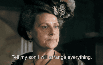 woman saying &quot;tell my son i will arrange everything&quot;