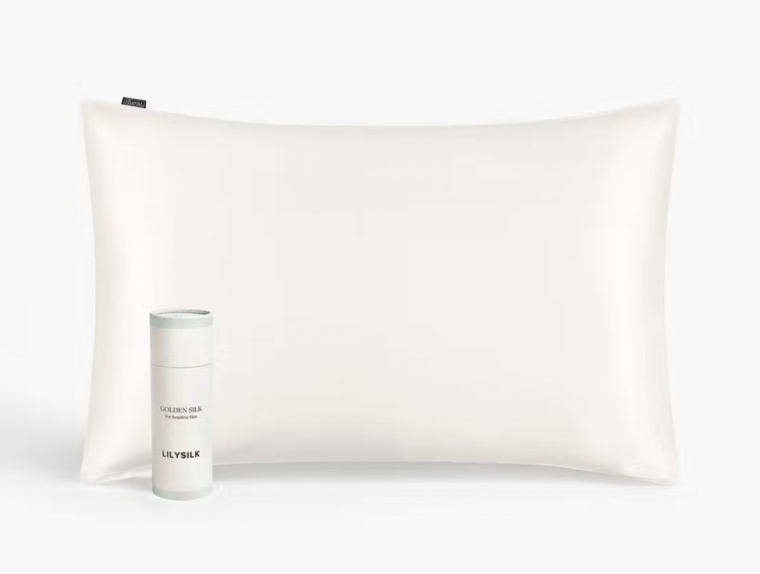 The pillowcase next to traveling tube