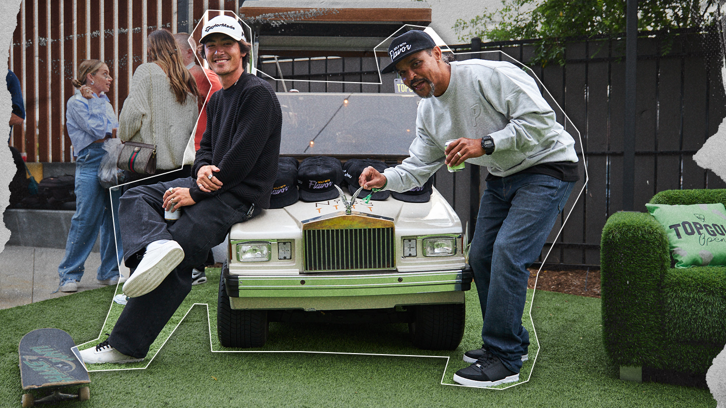 Skateboarders take a break at the Topgolf Open