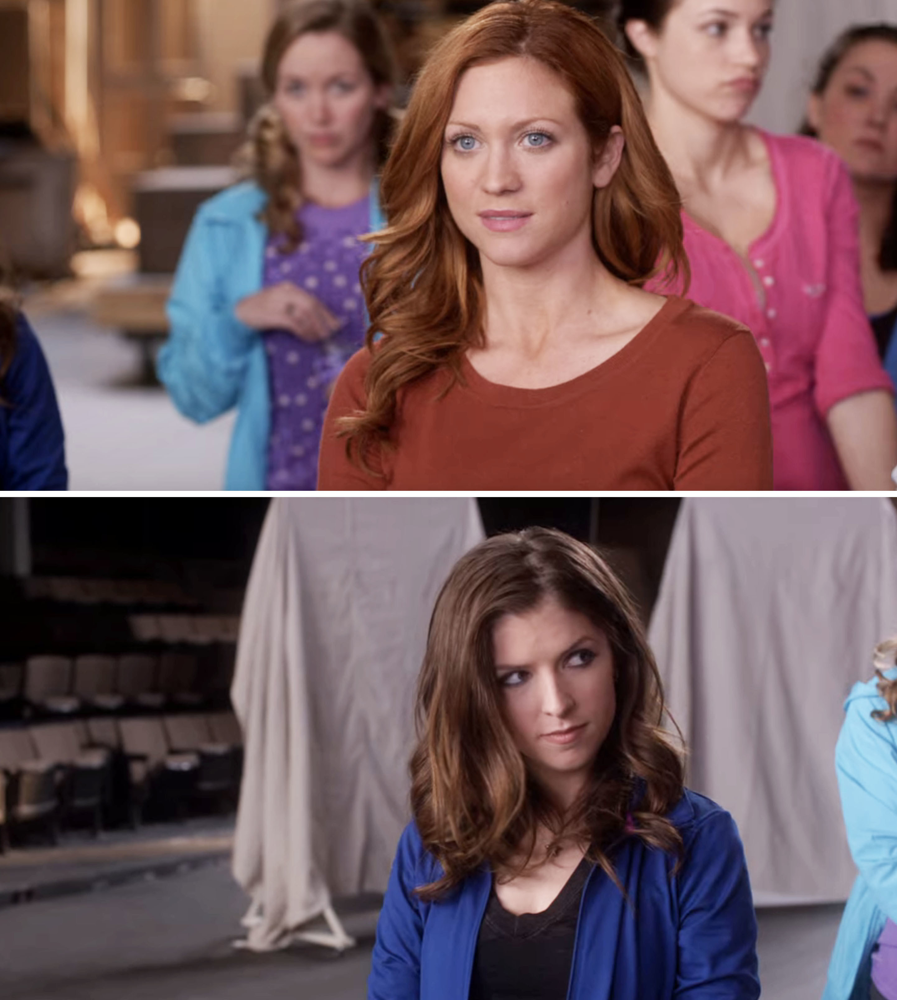 Screenshots of Chloe and Beca in &quot;Pitch Perfect&quot;