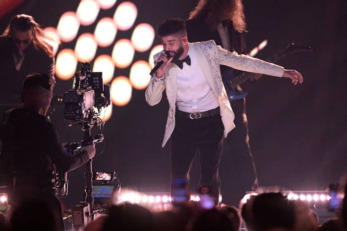 AP Dhillon performs at the the 2023 JUNO Awards at Rogers Place on March 13, 2023 in Edmonton, Canada