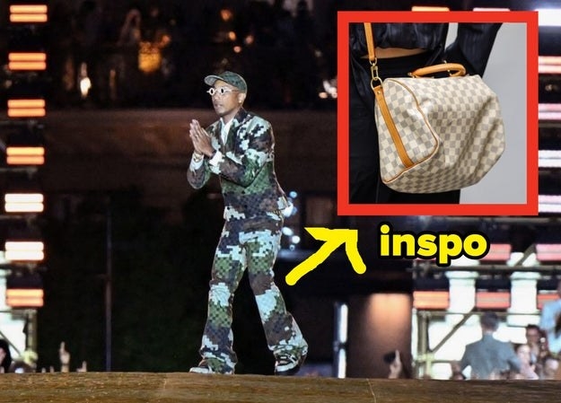 Pharrell and a Damier printed bag