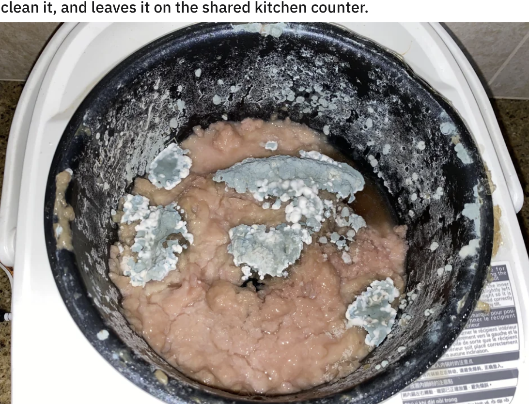 A rice cooker with mold