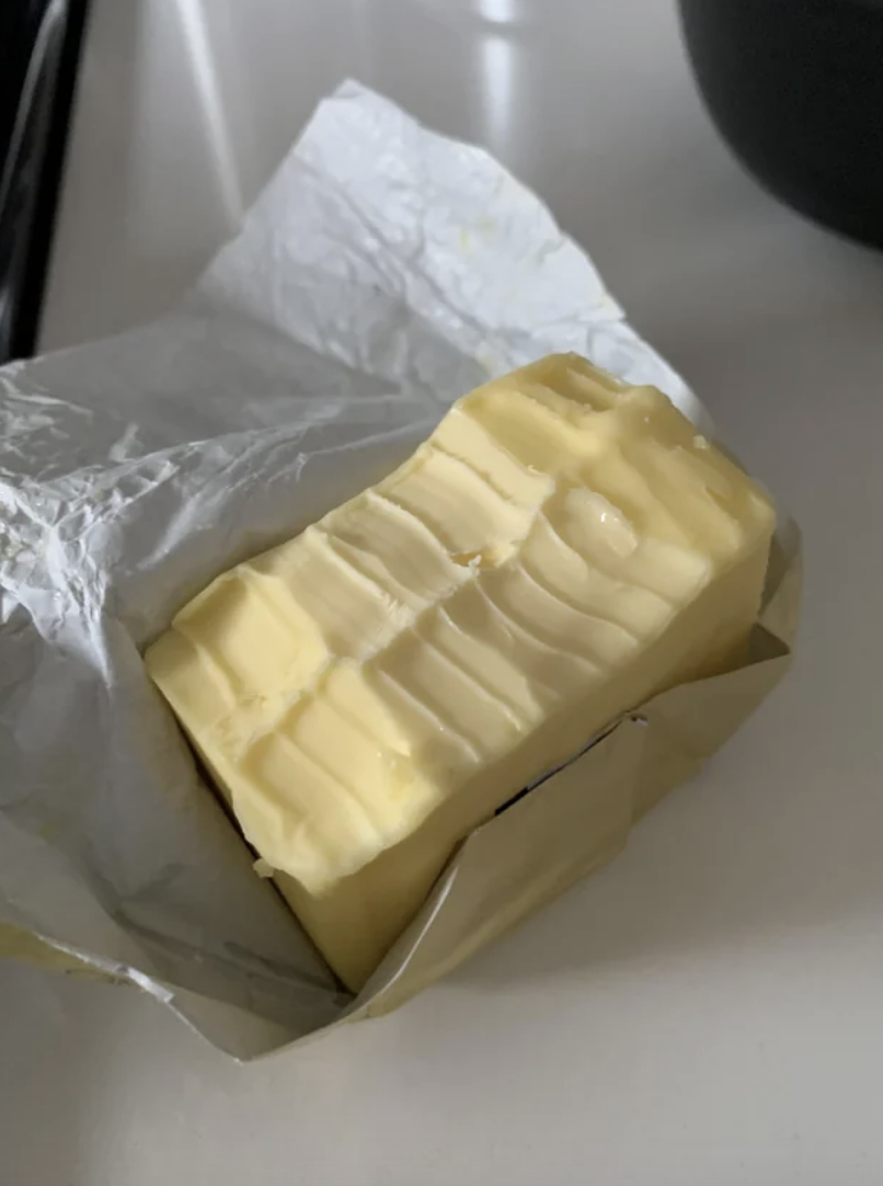 Butter with bite marks