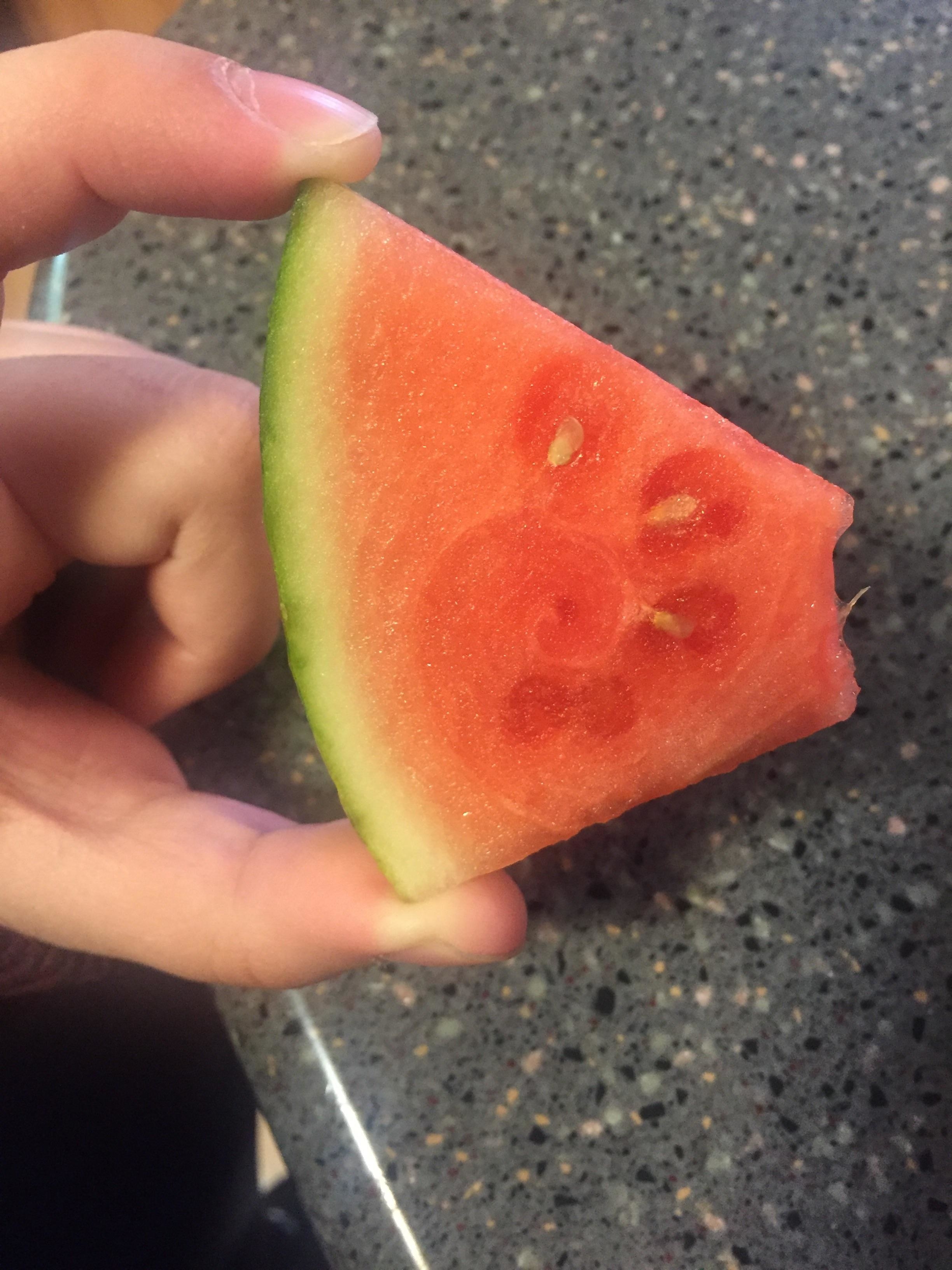 Closeup of a slice of watermelon