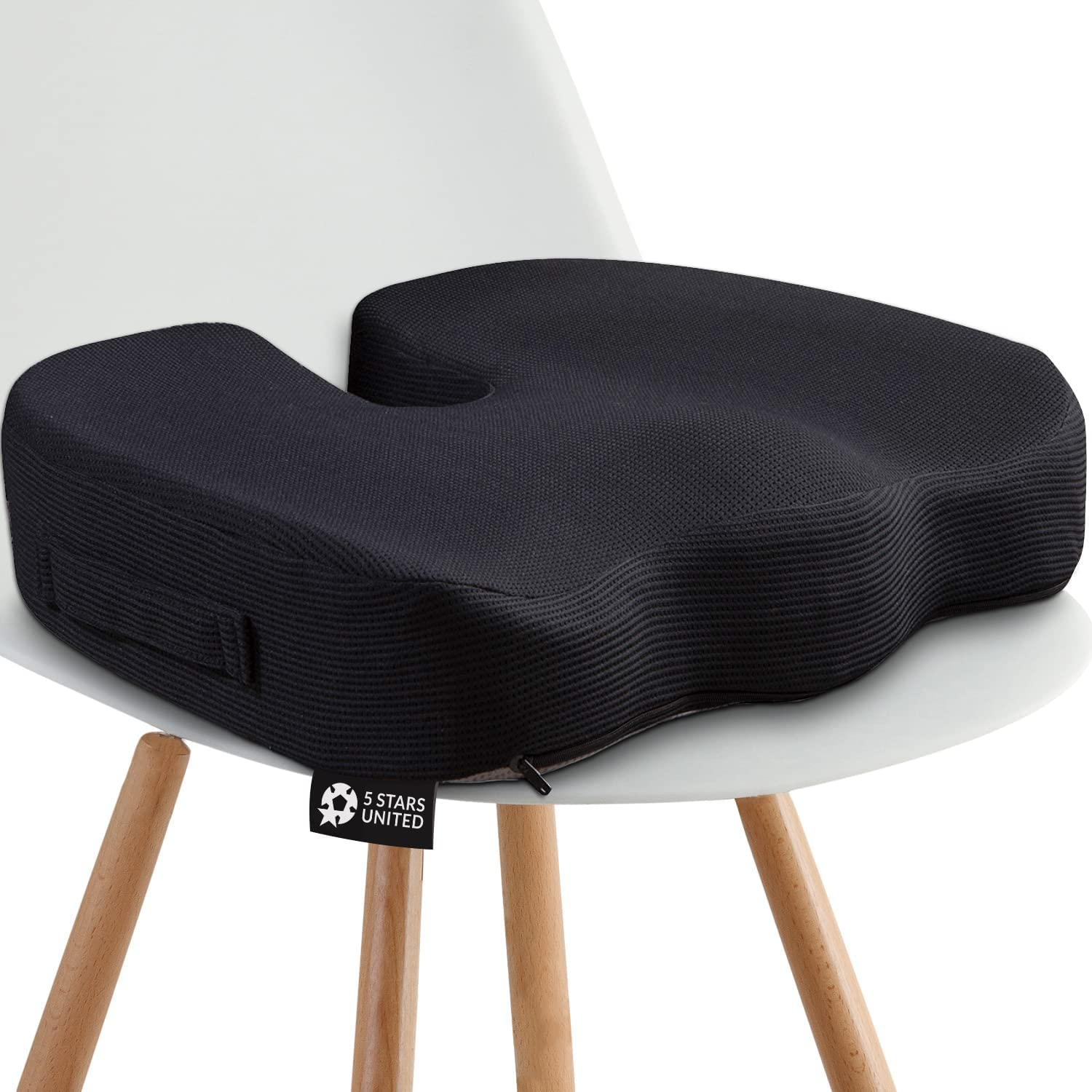The memory foam cushion pillow on a seat