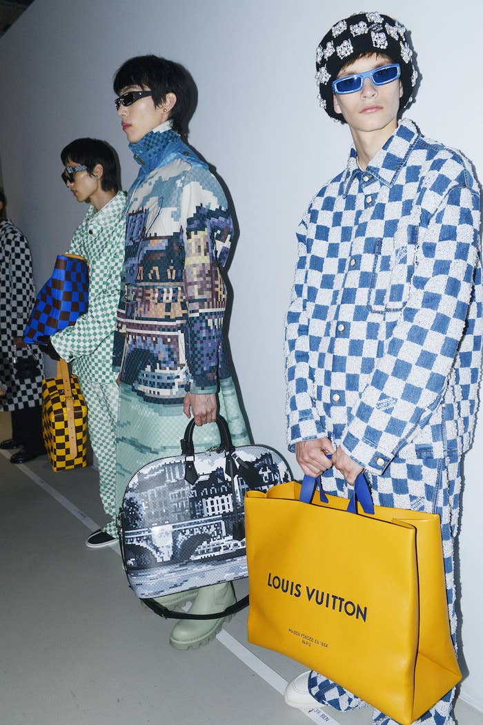 Mens Louis Vuitton Vers Fashion 2024 Blue Varsity Leather Jacket