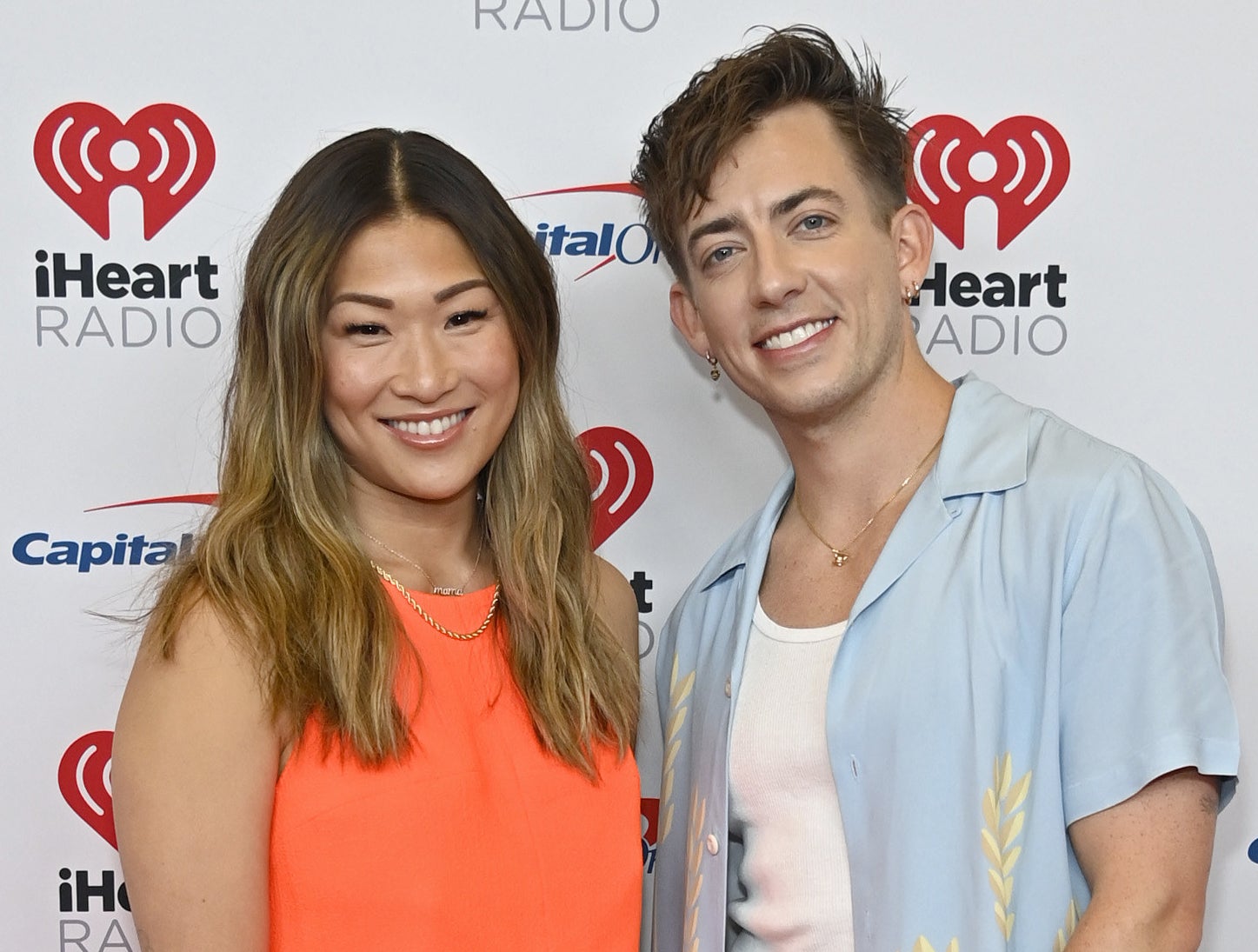 Closeup of Kevin McHale and Jenna Ushkowitz