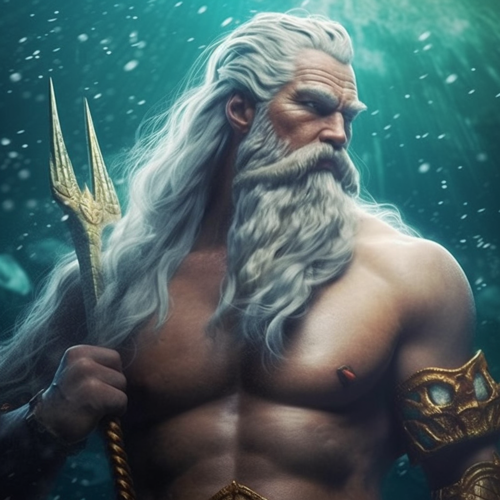 King Triton underwater as a real person