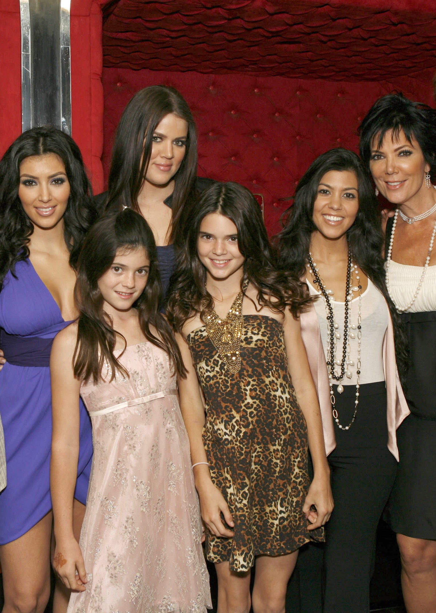 Kendall and Kylie as children with their sisters and Kris