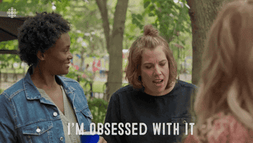 Woman saying "I'm obsessed with it"