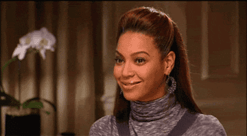 Beyoncé winking to the camera