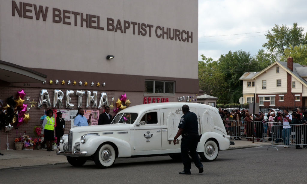 Outside the church where Aretha Franklin&#x27;s funeral services were held