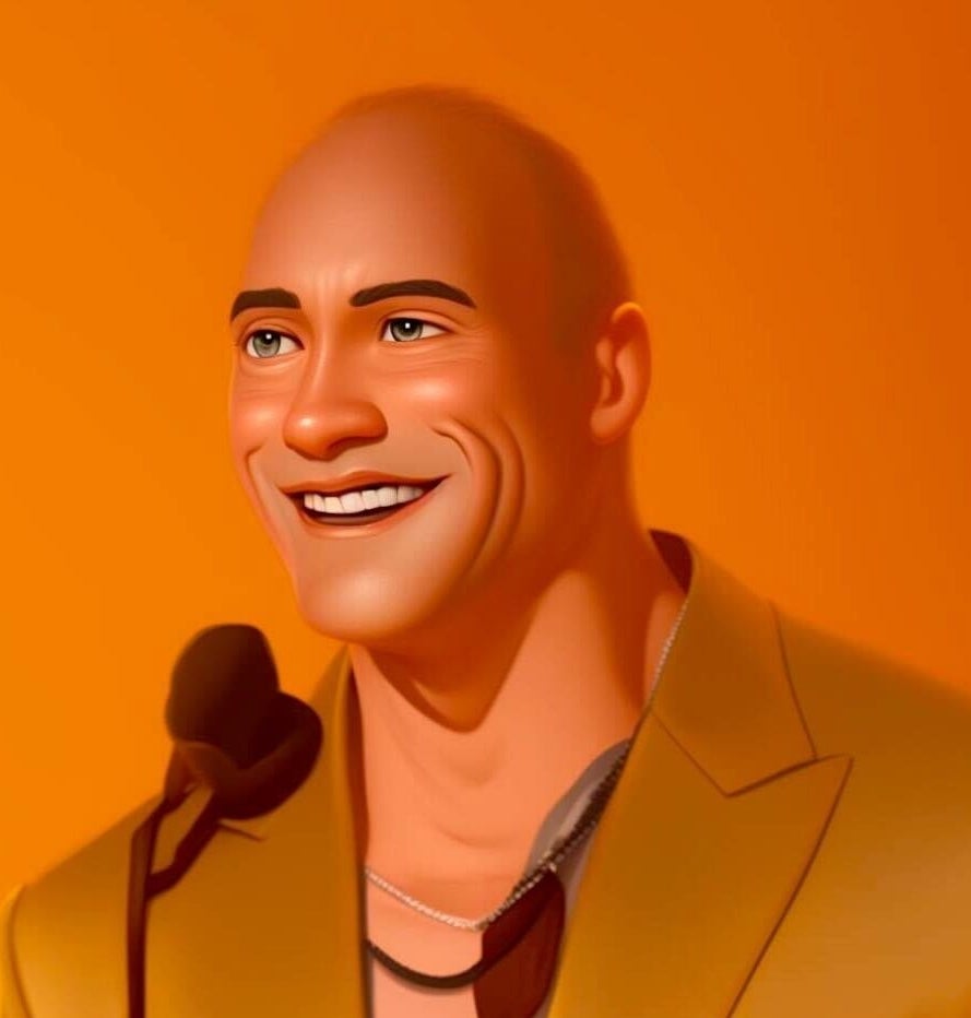 Cartoon Dwayne "The Rock" Johnson