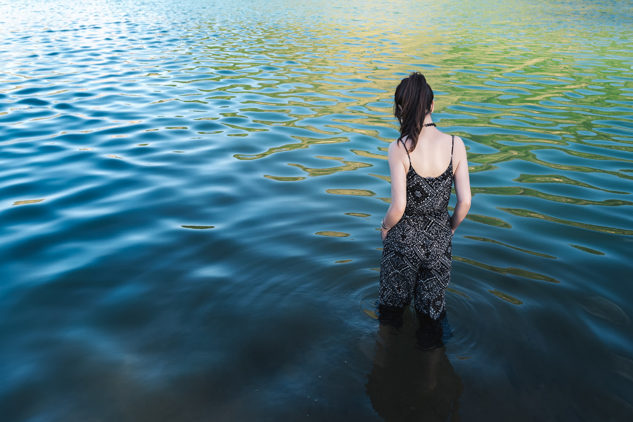 woman standing in water