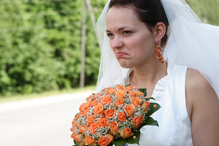 bride making a disgusted face