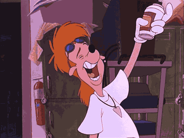 Cartoon character spraying cheese into their mouth